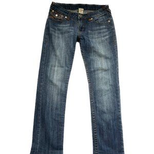 TRUE RELIGION Joey Super T straight leg low rise jeans
